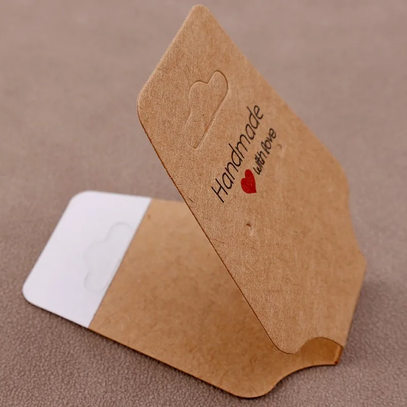 Necklace Price Tag Headwear Packaging Label Folding Kraft Paper Jewelry Display Cards Hanging Ornaments Wrapping Accessories