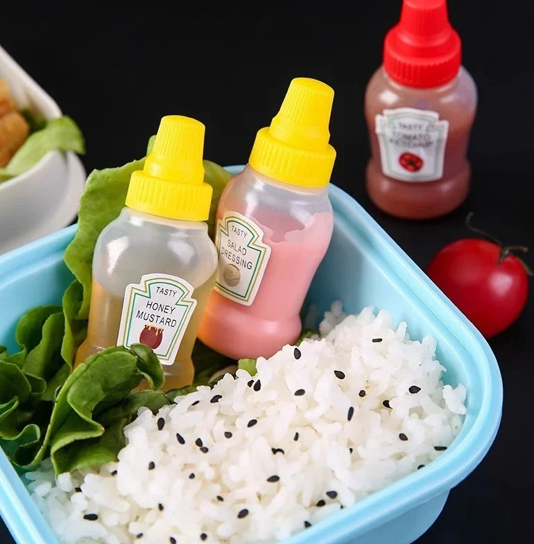Mini Tomato Ketchup Bottle Portable Small Sauce Container Salad Dressing Pantry S For Bento Box Household Plastic Gravy Boat - view 3