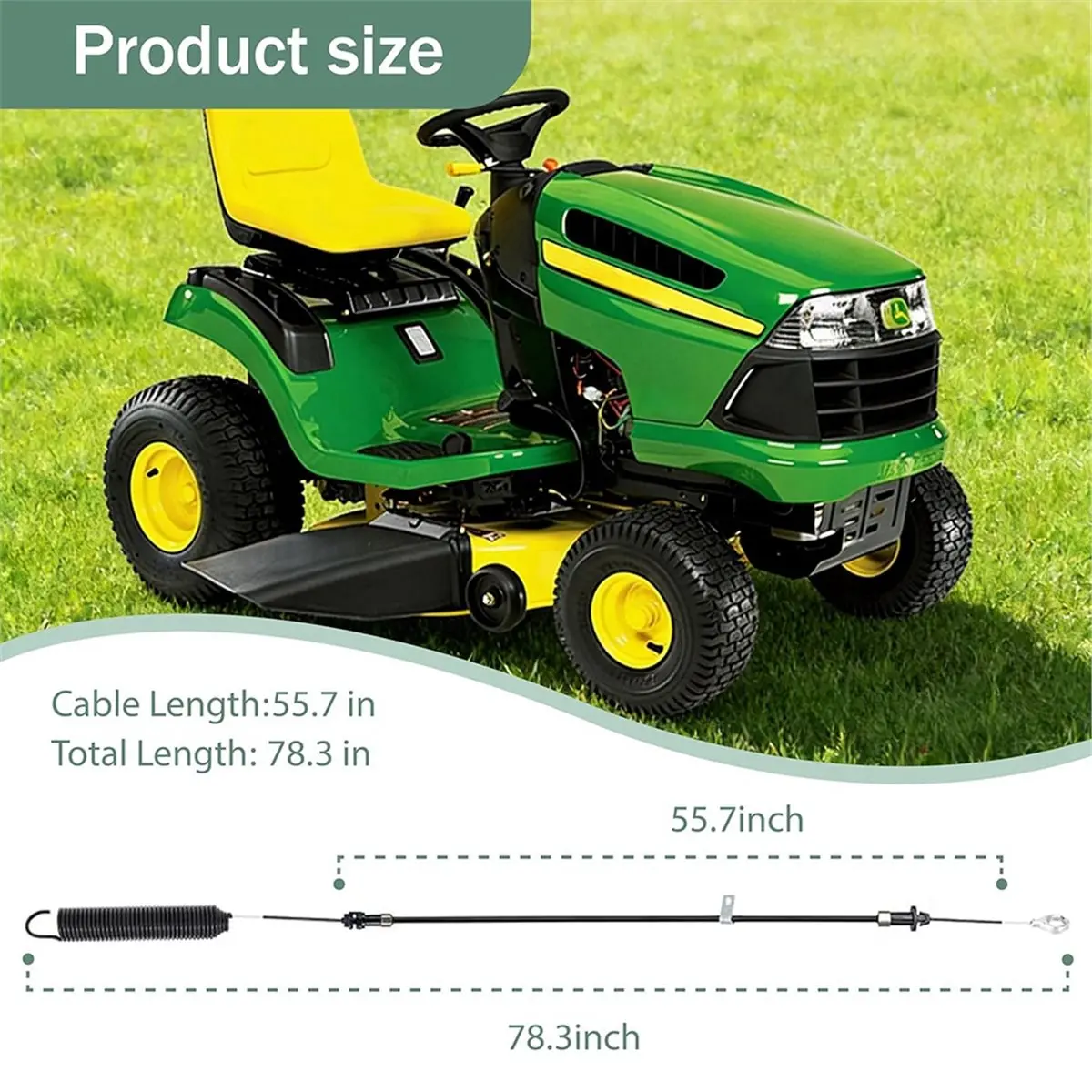 GY22387 PTO Control Cable for Lawn Tractors for D105, D110,D125,D130,E100-E130,L100-L118,S100-S220 X105-X145
