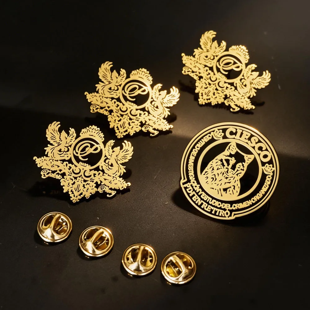 Personalized Company Logo Painting Image Brooch Stainless Steel Brand Logo Pins For Wedding Birthday Badges Jewelry For Cloth
