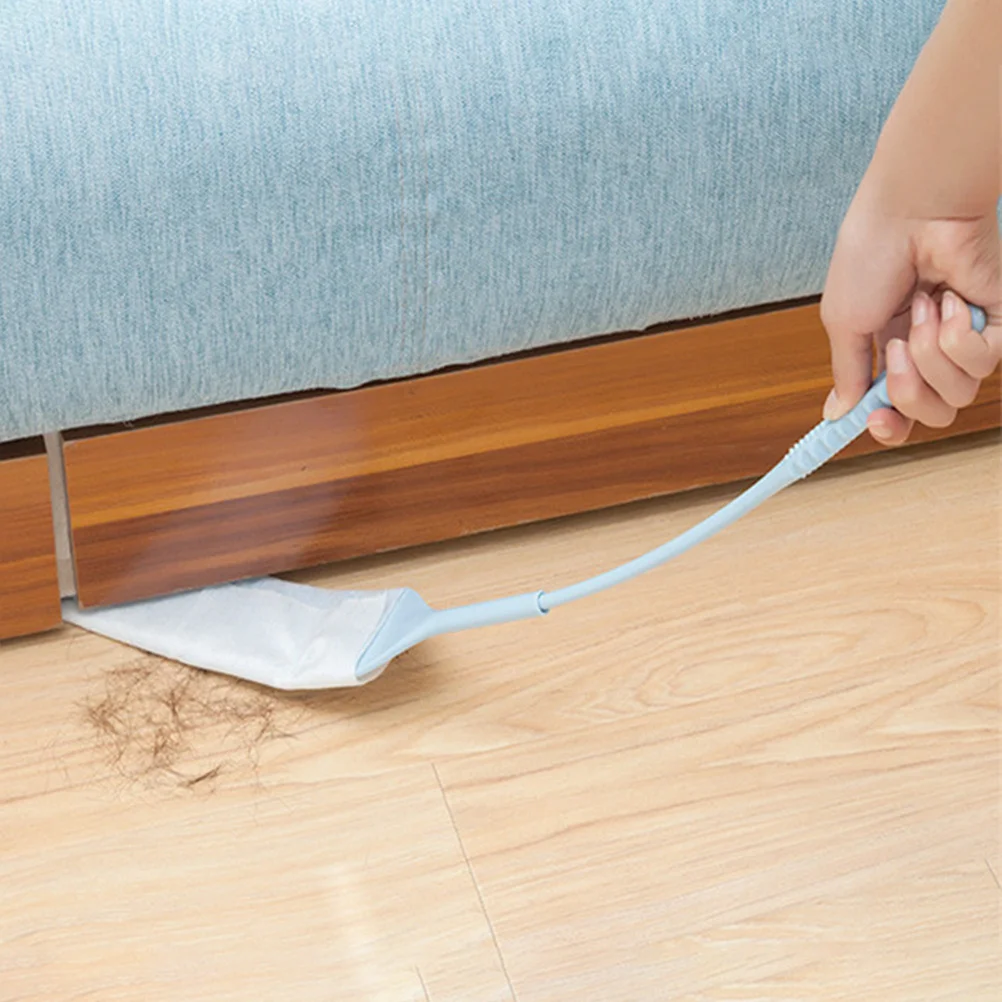 

Non-Woven Dust Cleaning Brush Extended Long Handle Flat Head Crevice Tool for Bathroom Kitchen Gap Spaces Blue