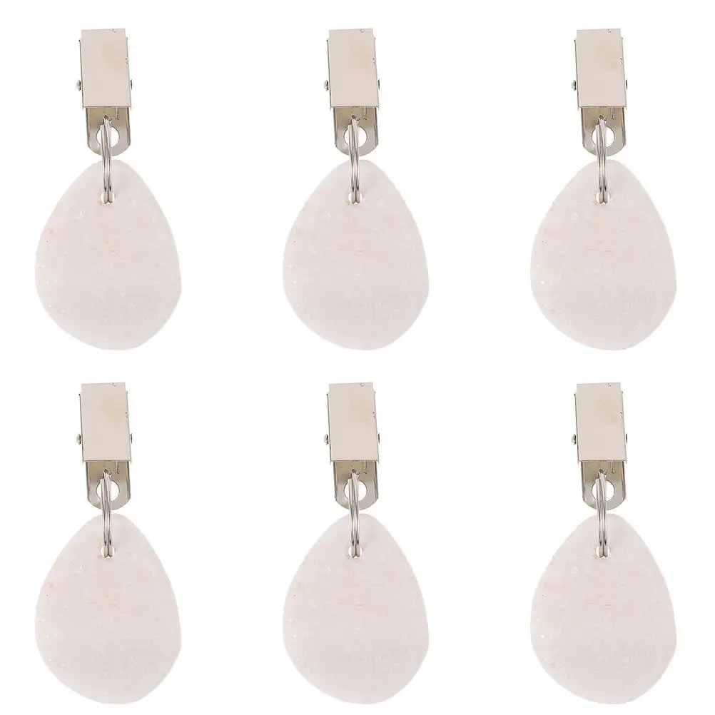

6pcs Tablecloth Weights Beige Iron Clips Portable Outdoor Classic Pattern Metal Holders Clamps Kitchen Bar Supplies