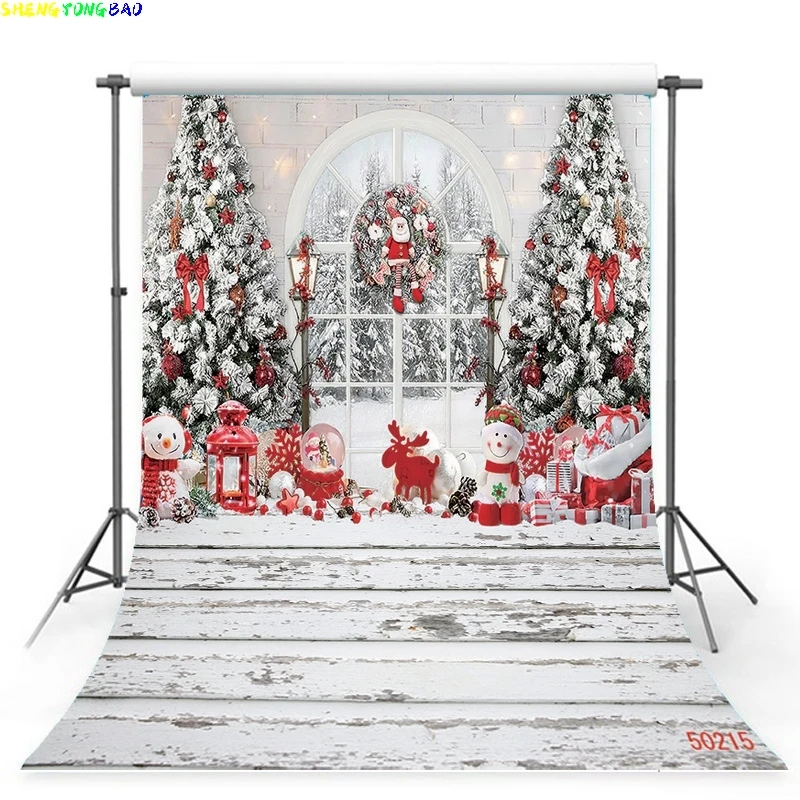 

Vinyl Custom Christmas Theme Photography Background Props Pine Tree Family Festival Backdrops For Photo Studio ZM-02
