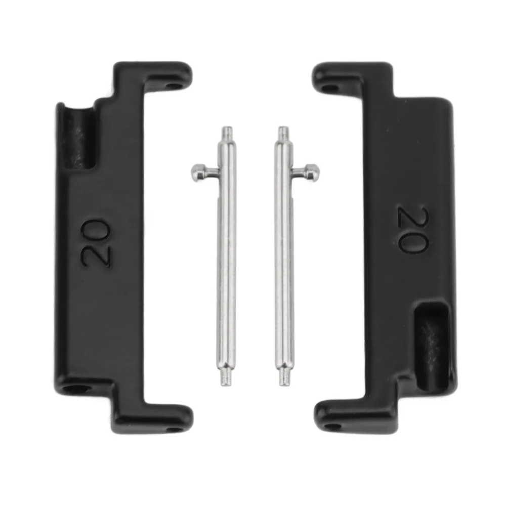 Black Color Watch Band Adapter 20 To 22mm Metal Material Watch Strap Connector Band Connection Adapter Compatible Replacement