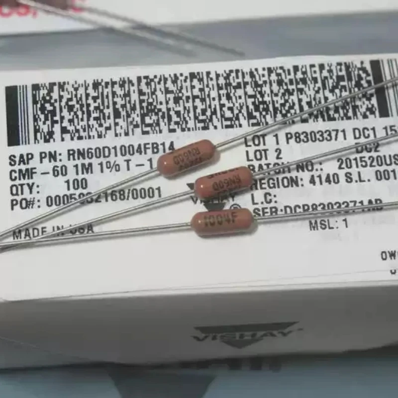 VISHAY-DALE 1M resistor RN60D 0.5W 1/2W 1% RN60D1004FB14 made in the United States