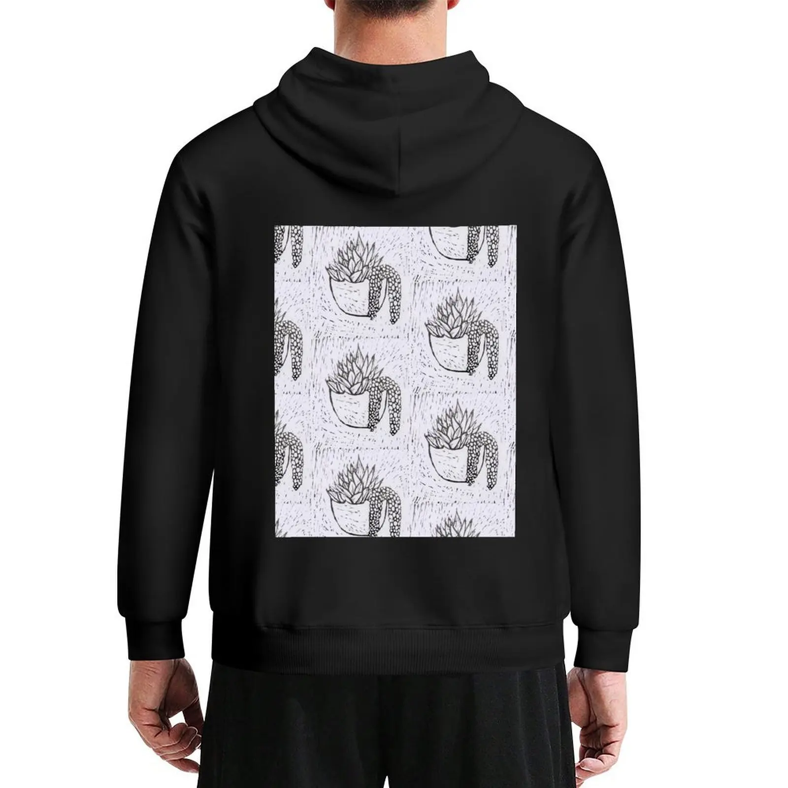 

Lino printed succulent #1 Hoodie male clothes men's coat men's sweat-shirt set anime clothing tracksuits