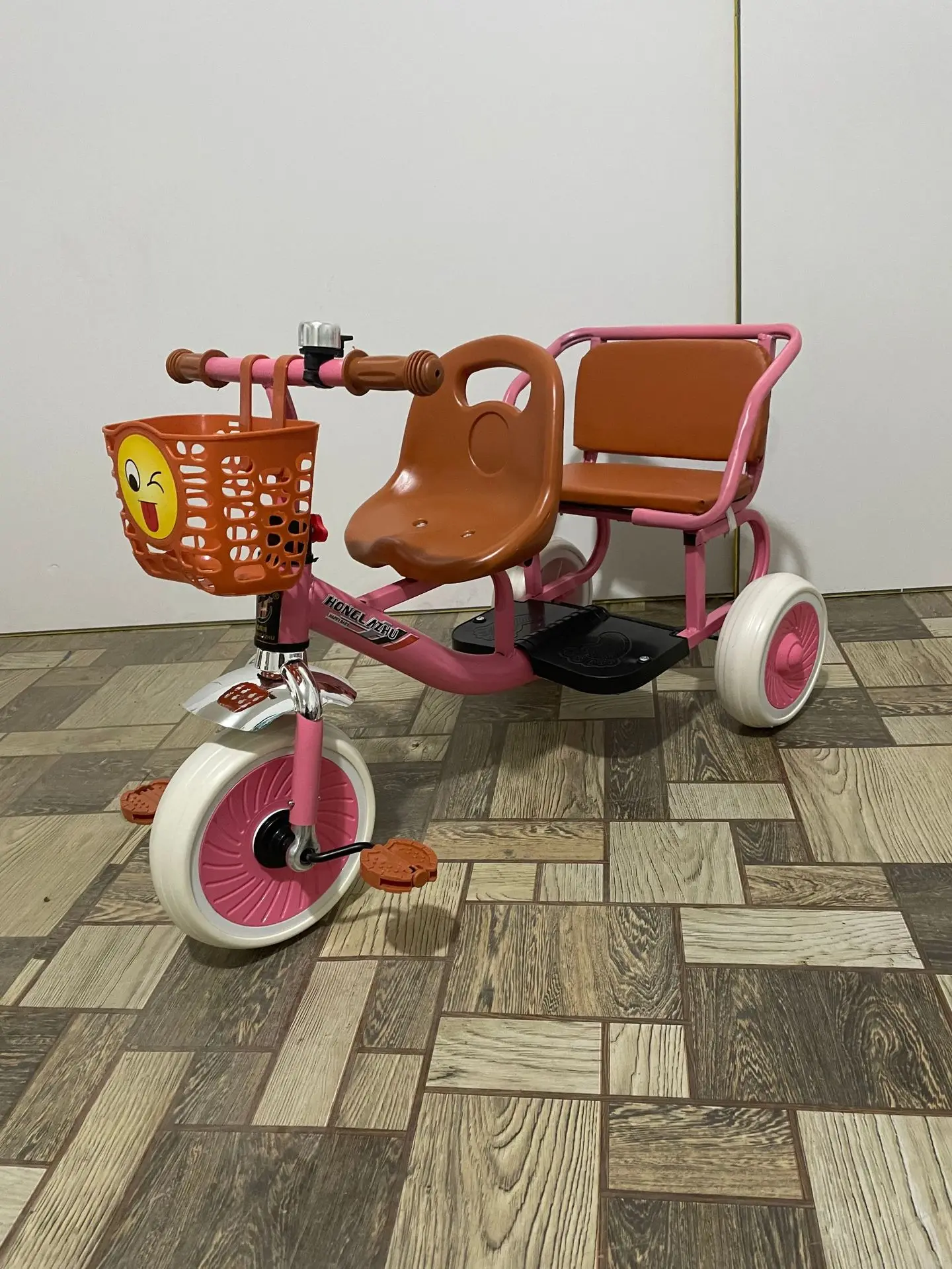 子供の三輪車可逆3ホイール自転車ダブルツインベビーカー2幼児1-3-6歳