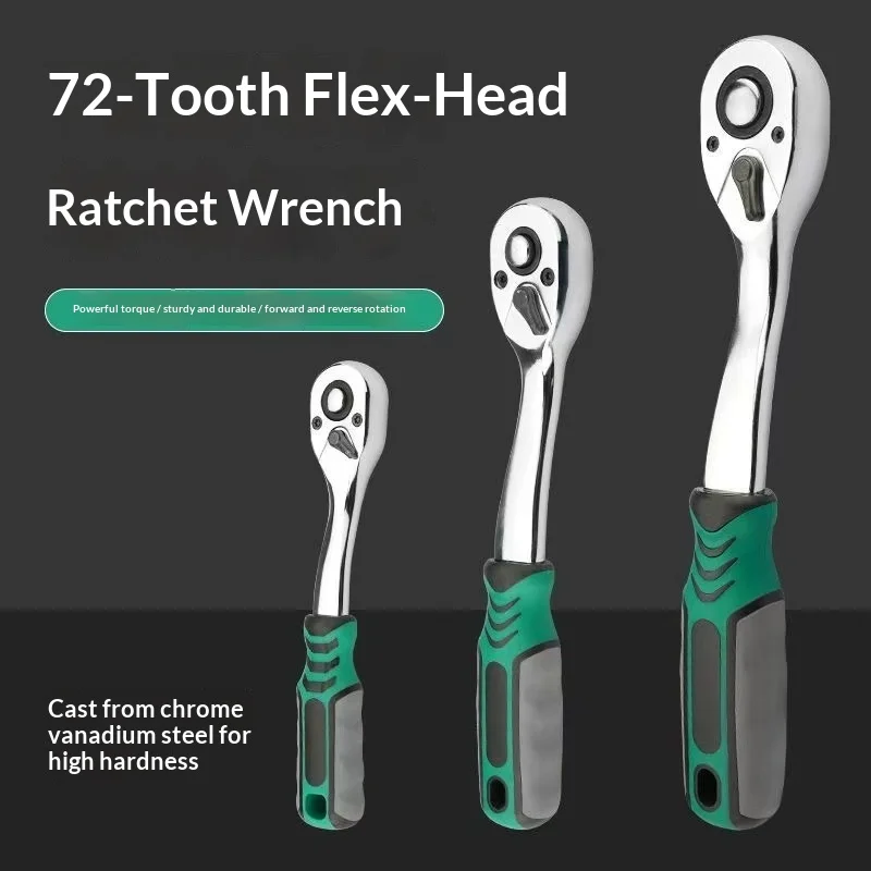 72 Tooth Quick Release Ratchet Wrench Set 1/2 1/4 3/8 3 Sizes Socket Wrenches Two-Way Repair Tools for Vehicle & Bicycle