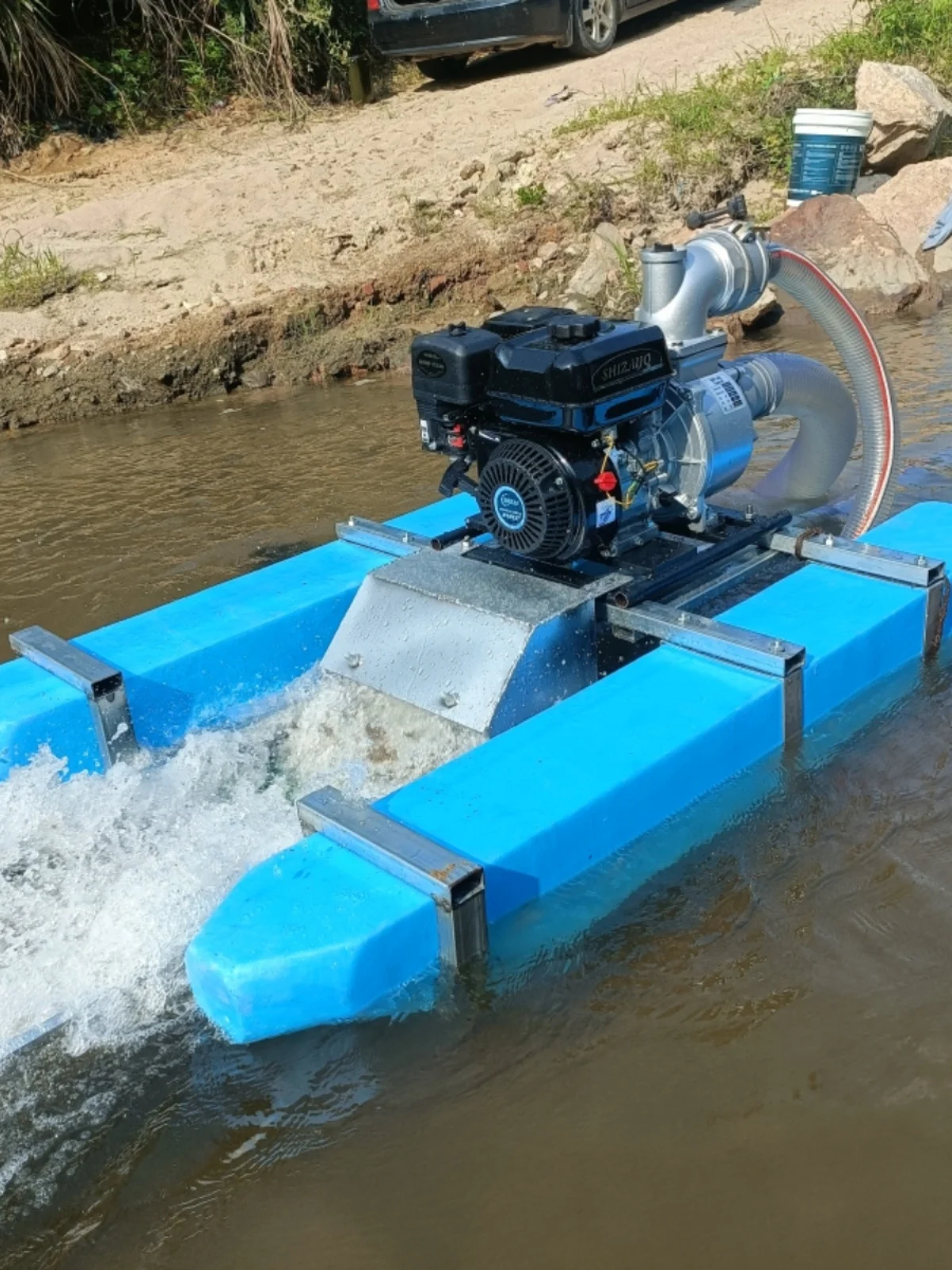 Siphon automatic feeding pan boat river sand gold panning siphon gravity separation rapid separation gold panning