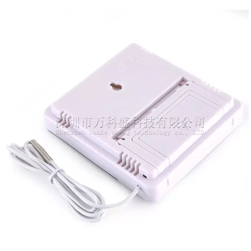 50pcs Htc-2 Large Screen Hygrometer Household Indoor and Outdoor Alarm Clock Thermometer Digital Display Electronic Band Probe