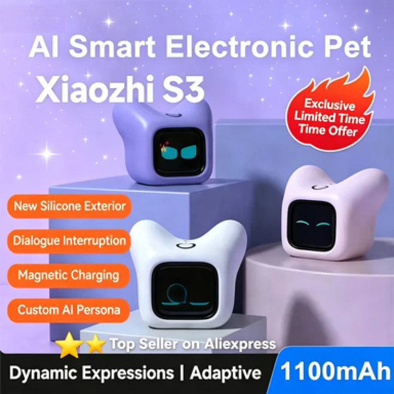 

Dual Use Car & Home AI Pet Robot Dynamic Expression Voice Interaction Magnetic Fast Charging Smart Companion Toy For Boys Girls