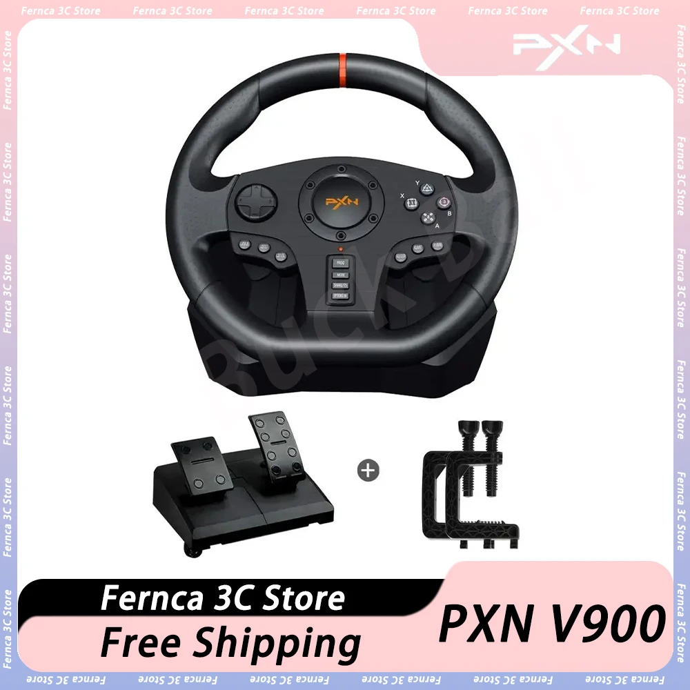 PXN V900 Gaming Steering Wheel Racing Wheel Simracing 6 IN 1 For PS4 PS3 Xbox one/ Xbox Series S&X Nintendo Switch Windows PC