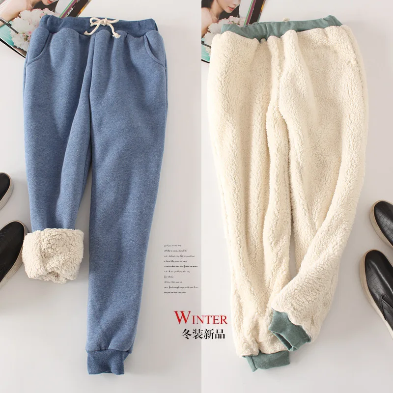 2022 Winter Warm Women's Pants Fleece Thicken College Students Sweatpants Girls Oversized Joggers 1 PC Enough For Winter