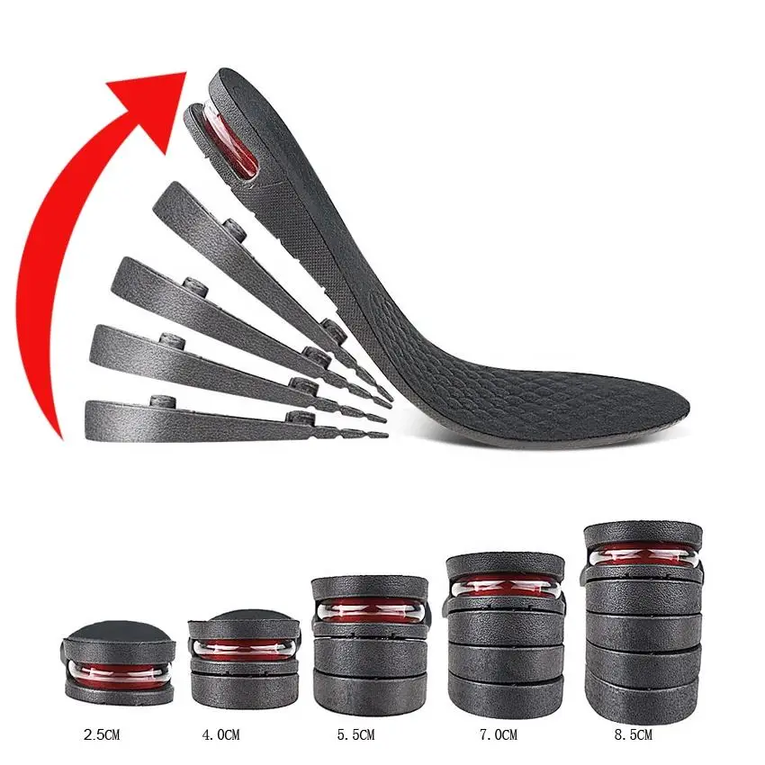 Multi-Layer Invisible Height Increasing Insole Detachable Sports Shock-Absorbing Comfortable Footbed for Enhanced Comfort