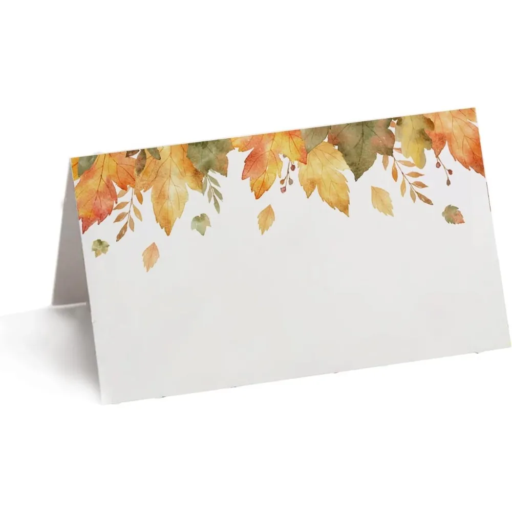 

Tent Place Cards 2 × 3.5 inches (25 pcs), Place Cards for Thanksgiving, for Name, Seating, Food Labels, Scored for Easy Folding,