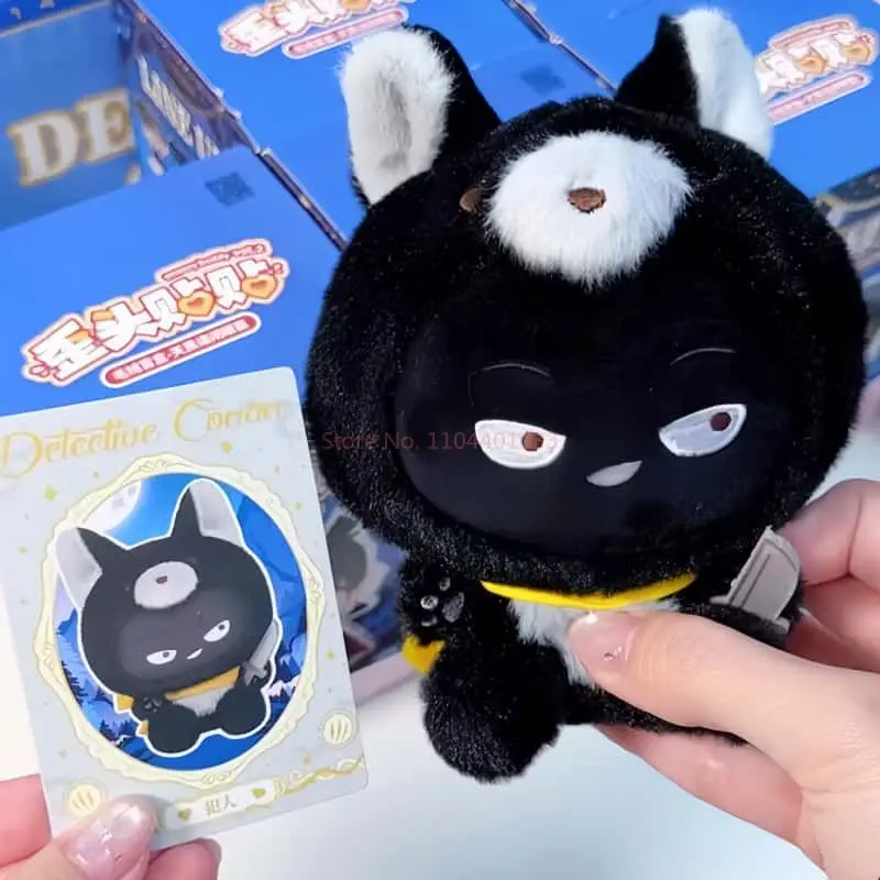 

New Original Detective Conan Tilted Head Sticker Close Your Eyes At Dark Blind Box Cute Anime Figure Bag Pendant Toy Girl Gift