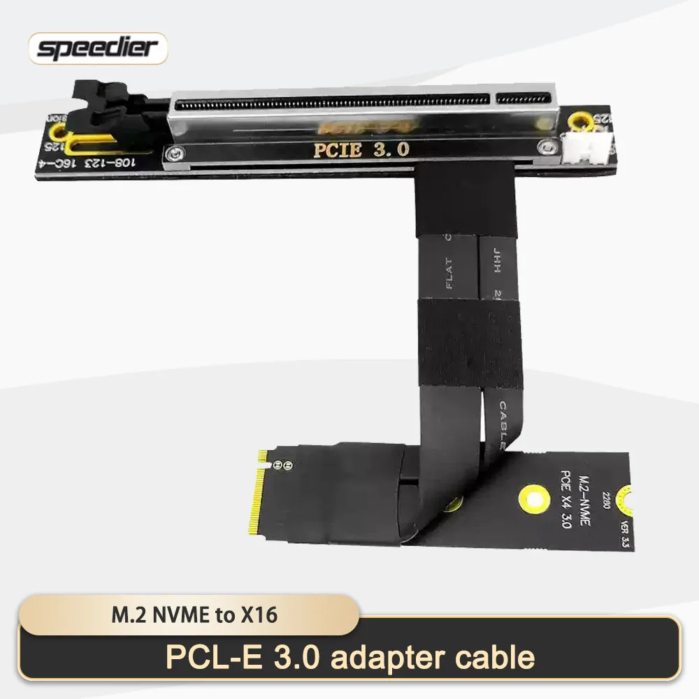 

M.2 NVME To PCIE 3.0 X16 90 Degrees Adapter Cable M.2-mkey To 16x Extension Adapter Cable M2 Interface External Graphics Card