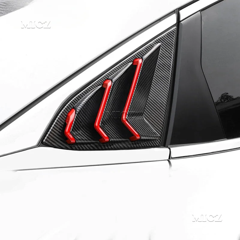 For Honda Civic 10th Sedan 2016-2020 Car Triangle Rear Side Window Trim Vent ABS Air Flow Shutter Accessories