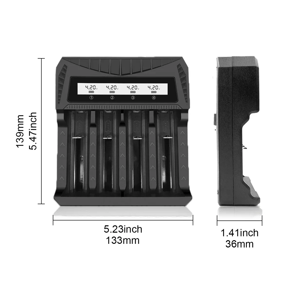 1/2/4 Slots Intelligent LCD Battery Charger for 18650 4.2V Rechargeable Lithium Battery 1.2V Rechargeable NI-MH AA/AAA Battery