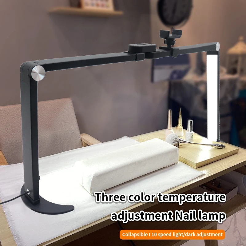 Half Moon LED For Nail Eyelash Extension Foldable Dimming Warm/White Reading Beauty Desk Lamp Tattoo Manicure Nail Phone Clip Li