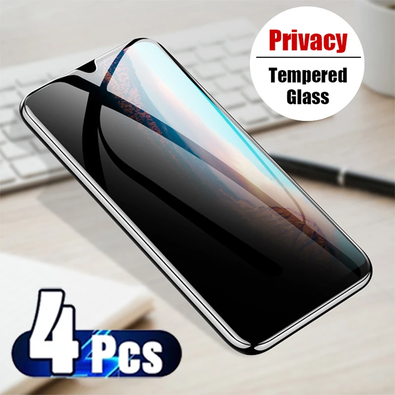 4 PCS! Full Cover Anti-Spy Screen Protector for Xiaomi Redmi 10 10C Private Glass for Redmi Note 10 Pro