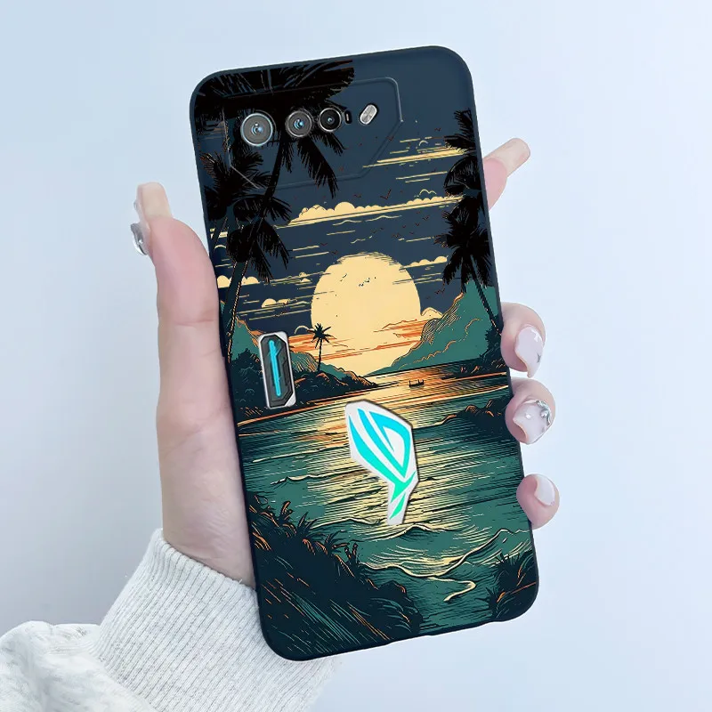For Asus ROG Phone 7 Phone7 ROG7 AI2205-C Case Luxury Cute Love Rabbit Funny Slim Black Soft TPU Silicone Protective Back Cover