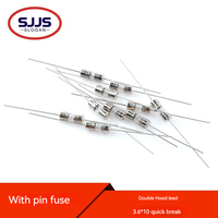 【10PCS】3.6*10 Fast-Blow Glass Tube Fuse Fast Break With Pin 3.6X10MM 0.5A 1A 1.5A 2A 3A 3.15A 4A 5A 6.3A 8A 10A AMP 250V fuse