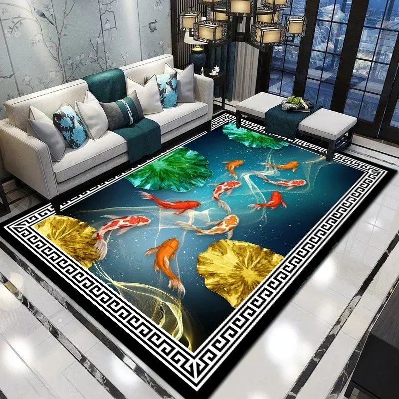 3D Geometric Living Room Carpet Stone Flower Home Bedroom Sofa Coffee Table Kitchen Rugs Non Slip Hotel Office Floor Mat Decor