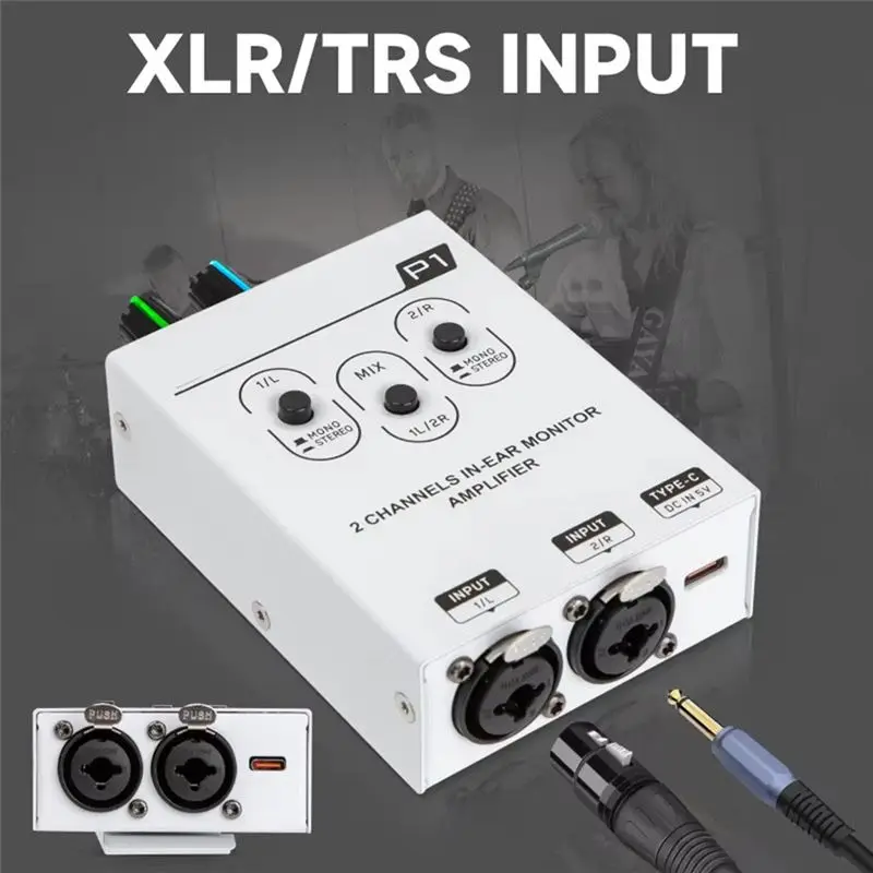 N34R-P1 Mixer, Dual Channel Stereo In Ear Personal Monitoring Headphone Amplifier IEM Headset