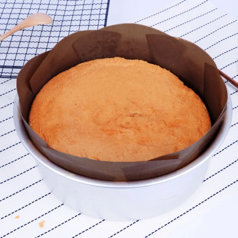 Cake Baking Tools Easy To Use Mold Cake Mat Cake Tin Liner Non-stick For Baking Pan Sheet 6 Inch 8Inch Khaki Round Cake Mats