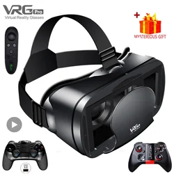 3D VR Headset Smart Virtual Reality Glasses 7 Inches Helmet for Smartphones Phone Android iPhone Lenses Binoculars Devices Viar