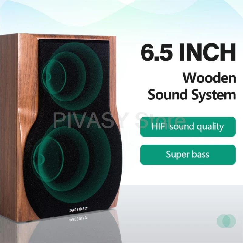 6.5Inch Bookshelf Speakers 200W Power Loud Speaker 1Inch Silk Dome Tweeter Sound Box 90dB Sensitivity For Home Theater DJ Studio