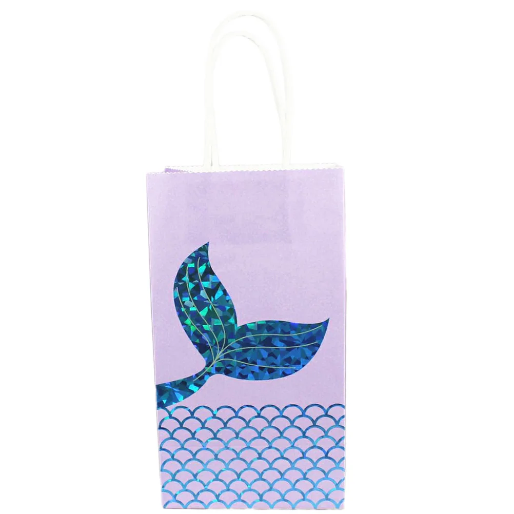 

10 Pcs Gift Party Favor Kids Birthday Bags Paper H Colorful Square Bottom Shopping Bags Long Lasting Cartoon Design