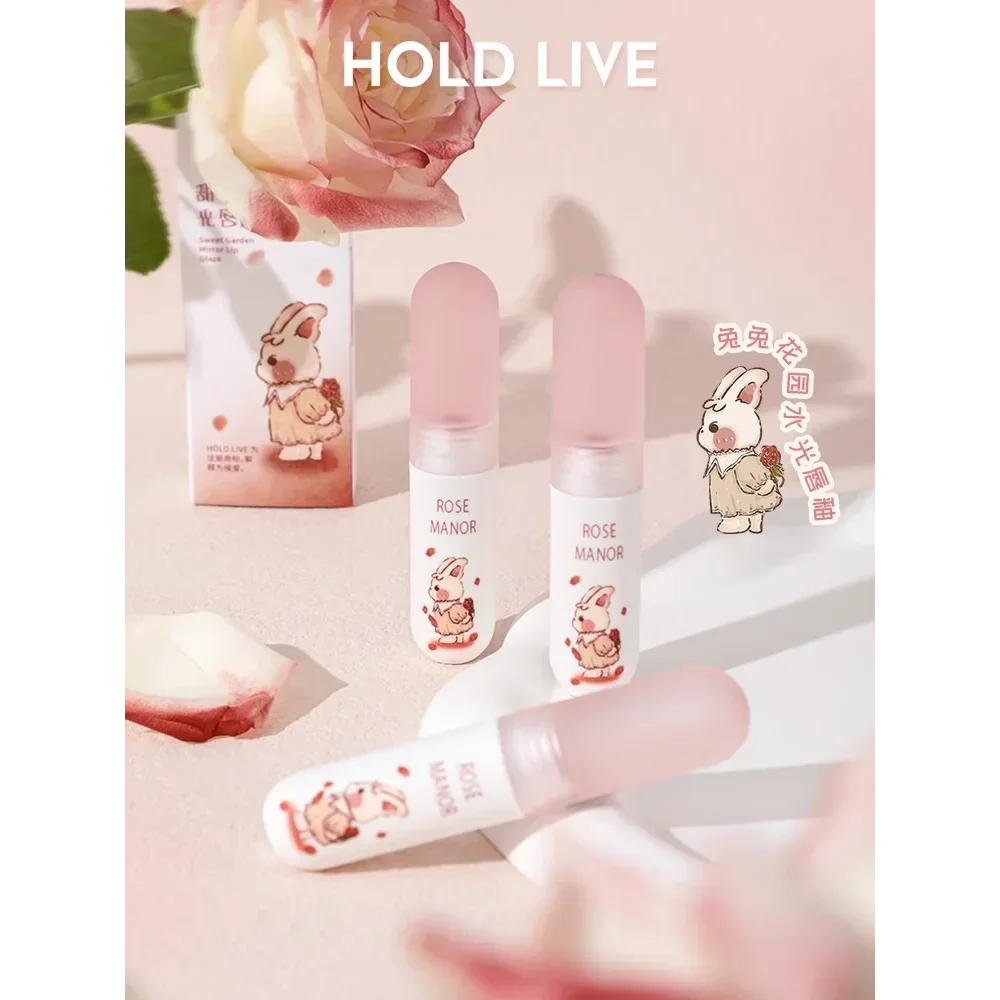 HOLD LIVE Bunny's Garden Watery Mirror Lip Glaze Batom Hidratante Lip Nectar Nutritivo Cosméticos de maquiagem coreana de longa duração