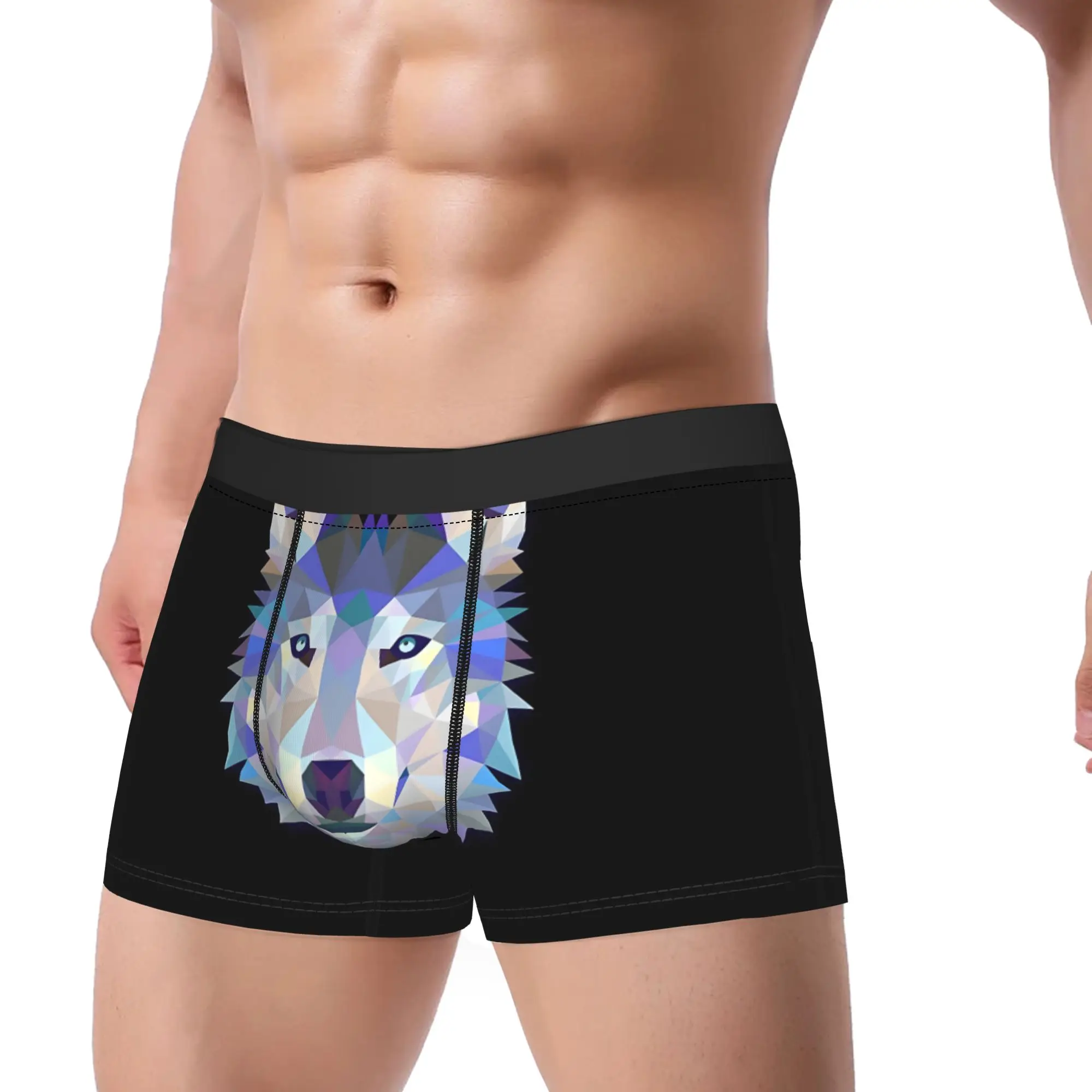 Cool Colorful Wolf Underpants Homme Panties Men's Underwear animal Ventilate Shorts Boxer Briefs