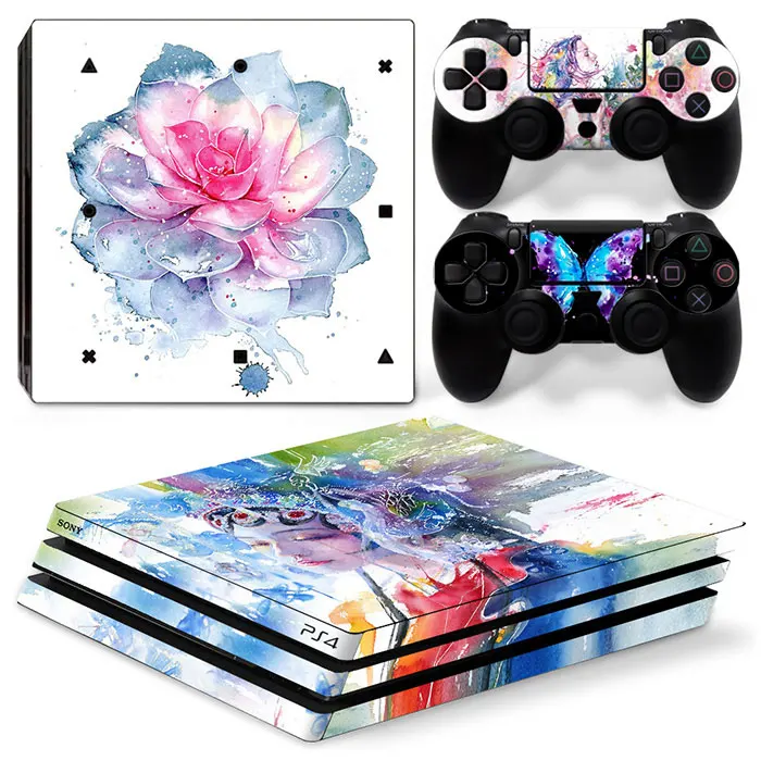 Multiple personalized cartoons Skin Sticker Protective Vinyl Decal Cover for PS4 Pro Console and 2 Controllers customized ﻿