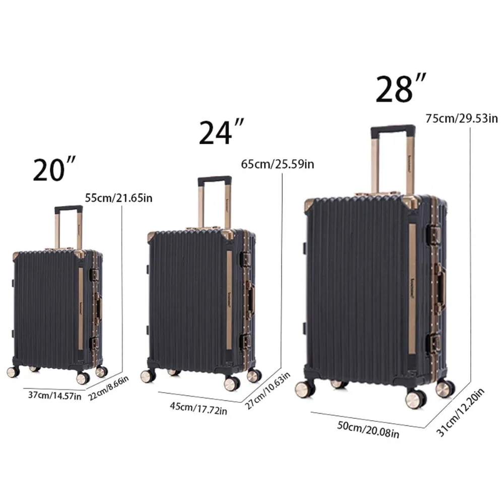 Luggage Sets 20/24/28 Inch Three Model Set, Stylish Suitcase with Aluminum Frame Password Lock, Suitable for Travel Suitcases