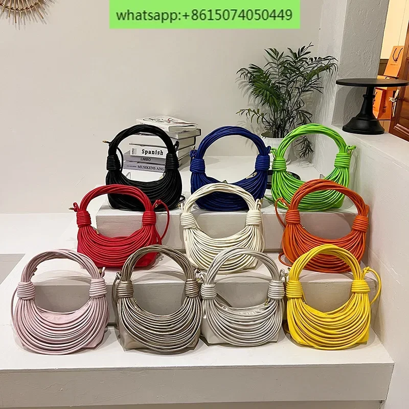 Women's bag Korea fashion texture knotted bag multi-color popular slung handbag.