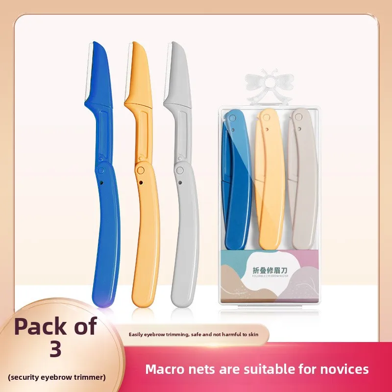 

Eyebrow Trimmer Box Three-piece Combination Folding Eyebrow Trimmer Stainless Steel Shaving Blade Female