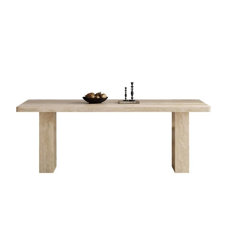 

#Italian-style Minimalist Rectangular Stone Slab Dining Table, Suitable for Homes, Offices, and Restaurants
