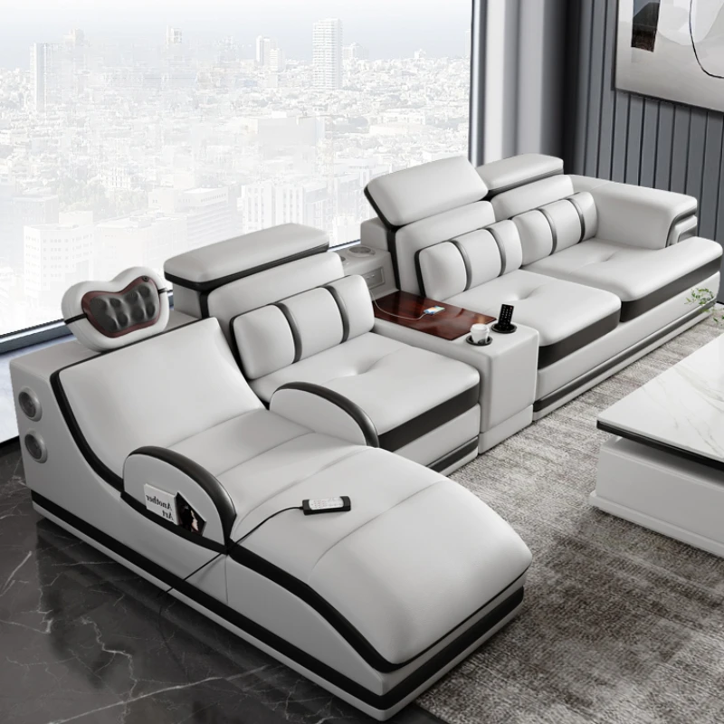 

Intelligent Massage Leather Sofa Combination Modern Simple Multi-function Sofa Living Room Divano Home Furniture