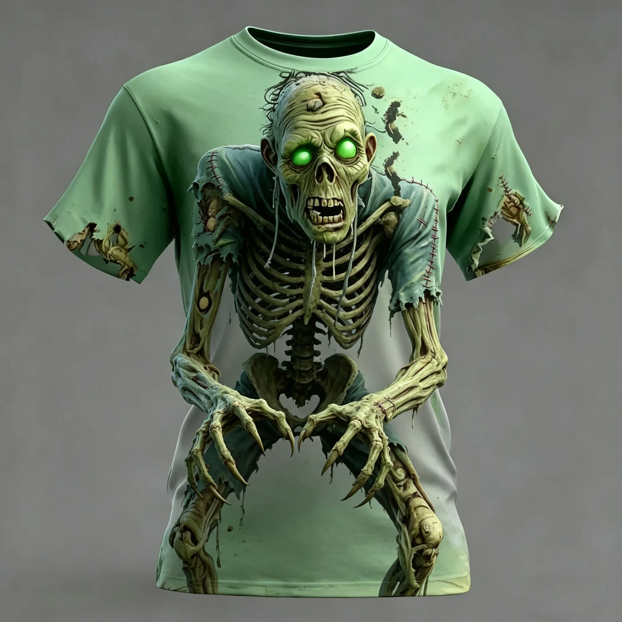 Men's Optical Illusion Skeleton Print Short Sleeve T-Shirt Fashion Daily Casual T Shirt Men Women Crew Neck Tops Summer Clothing