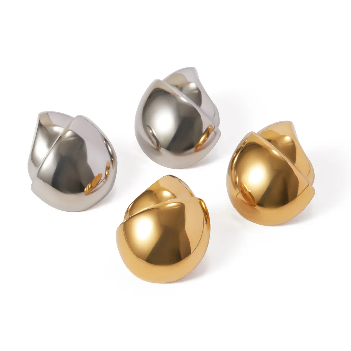 

Stainless Steel PVD 18K Gold Plated Tarnish Waterproof Ball Stud Earrings For Woman Jewelry Wholesale Trendy