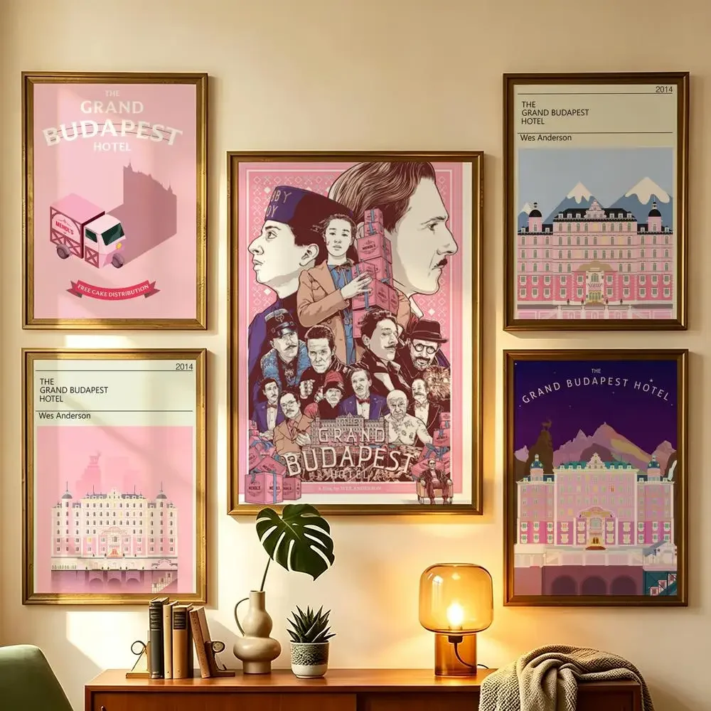 The Grand Budapest Hotel Trendy Art Film Self-Adhesive Poster Peel and Stick Waterproof Removable HD Print for Home Room Decor