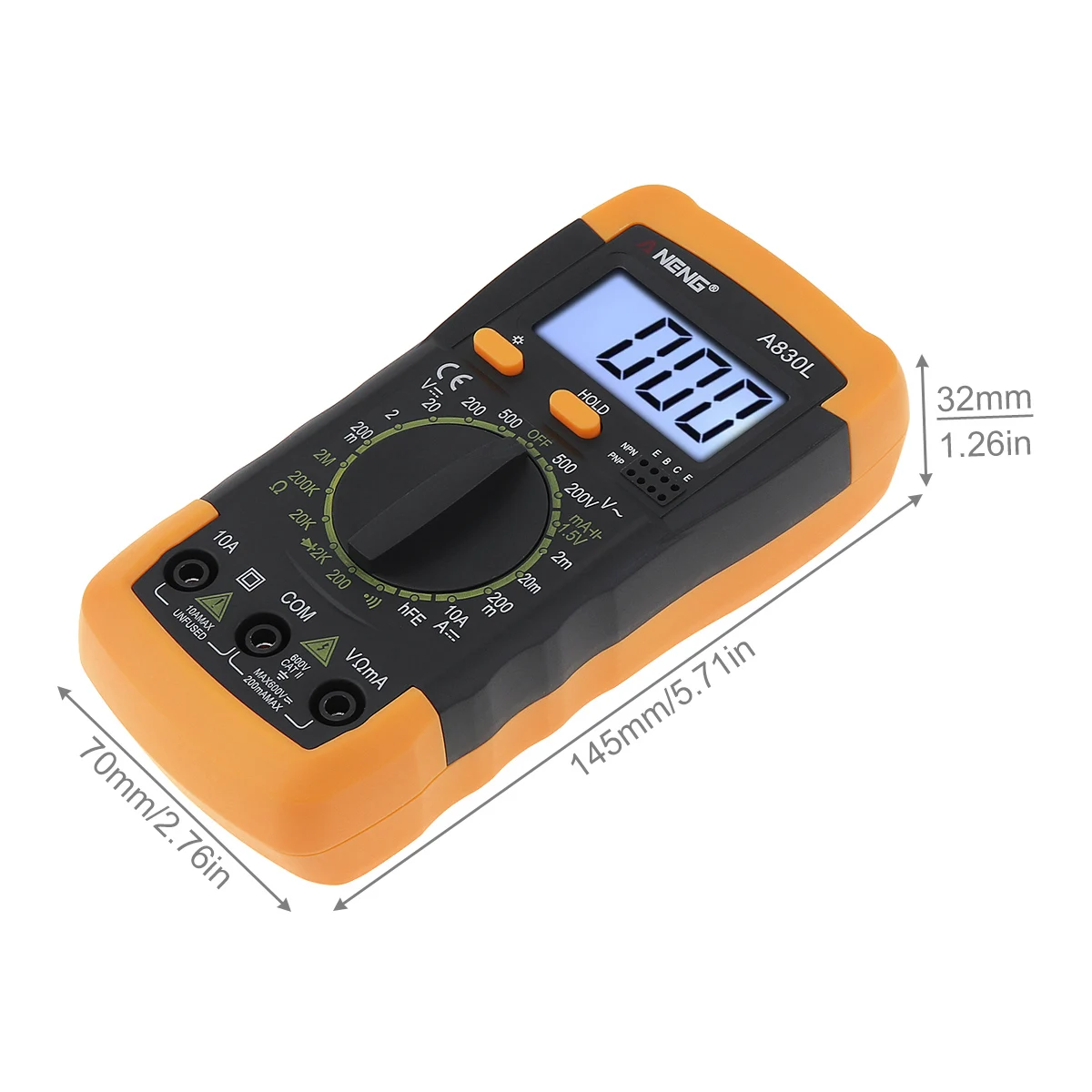 LCD Digital Multimeter Multitester Voltmeter Ohmmeter Ammeter AC DC Voltage Current Capacitance OHM Tester Multi Meter