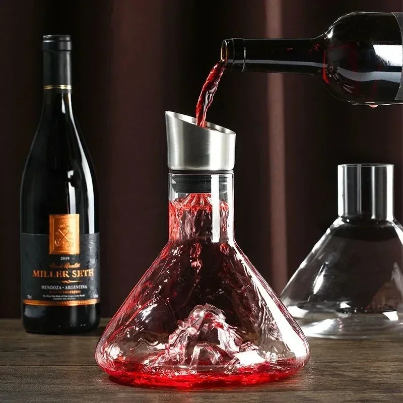 

European Iceberg Waterfall Wine Decanter Creative Transparent Lead-Free Crystal Glass Wine Dispenser Barware Quick Decanters