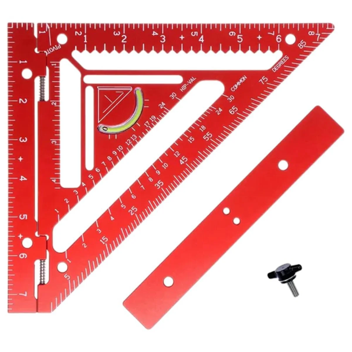 Rafter Square Tool,Sherwap Rafter Square Tool,Multifunctional Rafter Square,Aluminum Triangle Ruler with Jig Block-A