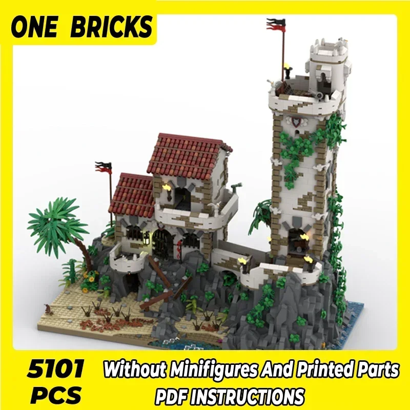 Moc Building Bricks Naval Port Model Old Guard House And Tower Technology Modular Blocks Gifts Christmas Toys DIY Sets Assembly