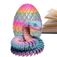 3D Printed Snake with Dragon Egg Joint Mobility Simulate Snake Ornament Desktop Home Animal Decoration Desktop Accessories