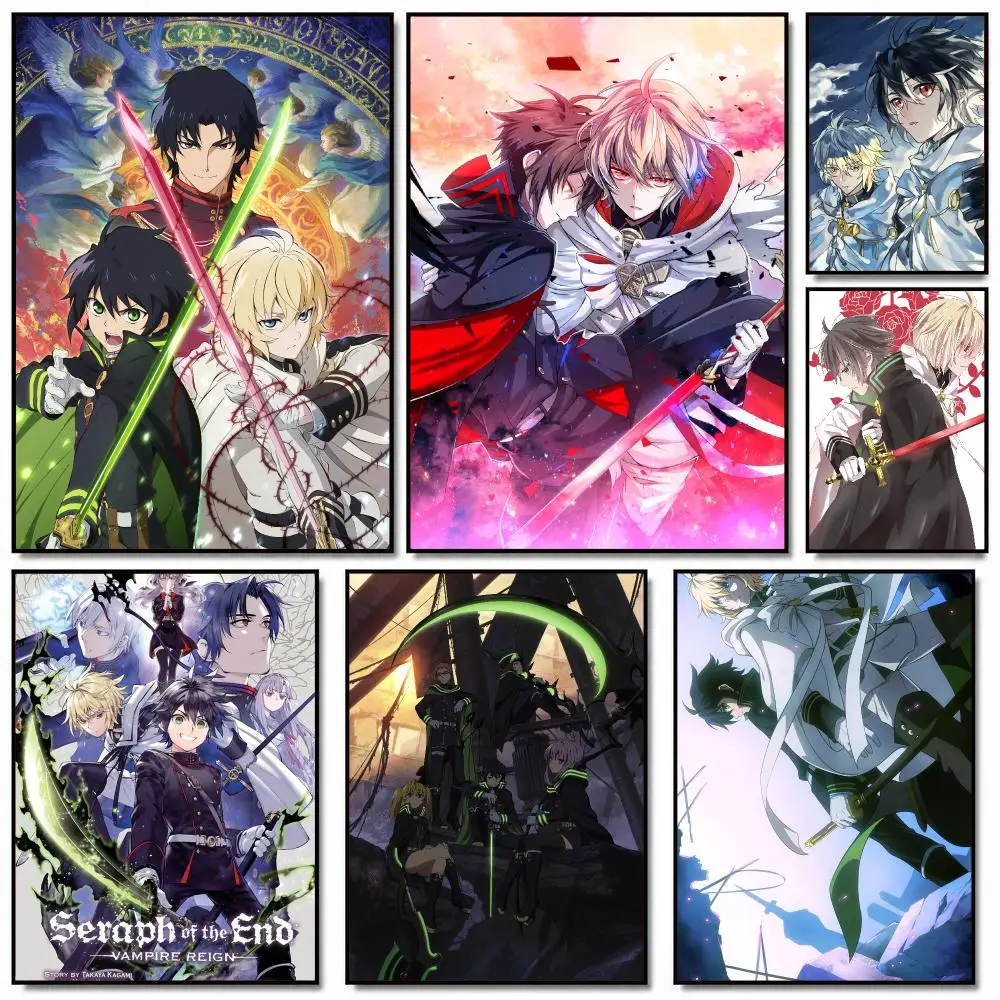 anime S-Seraph of the End-D Poster Removable Wall Sticker for Home Cafe Bar Office Interior Decor